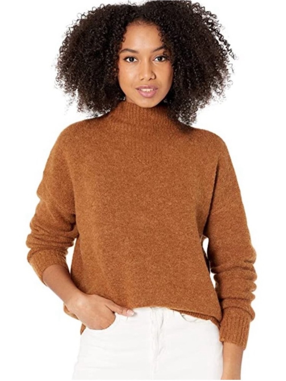 Madewell Dillon Mockneck Pullover Sweater Heather Cumin - Picture 4 of 9